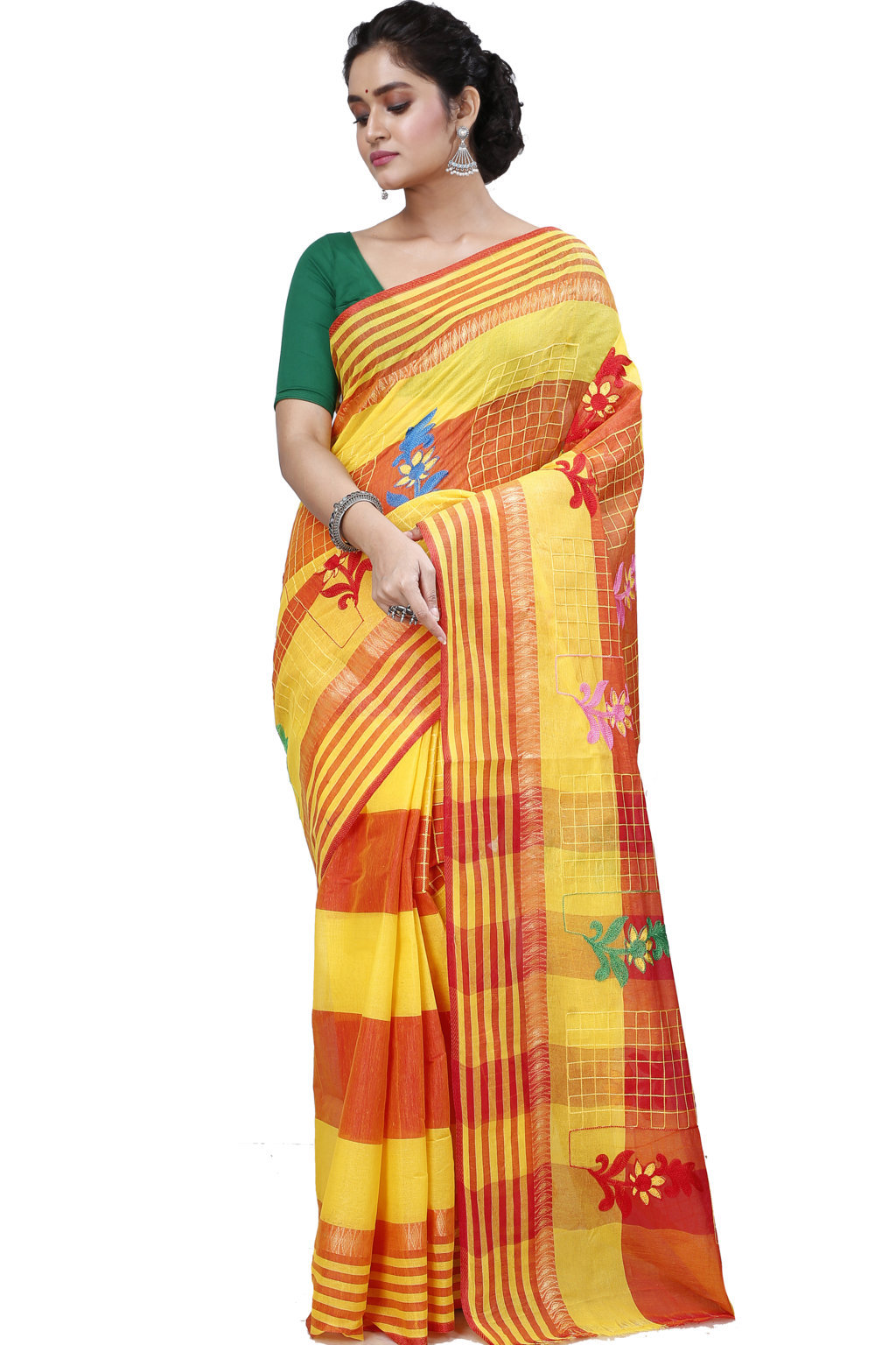 Yellow Pure Cotton Rivka Tant Embroidery (980)